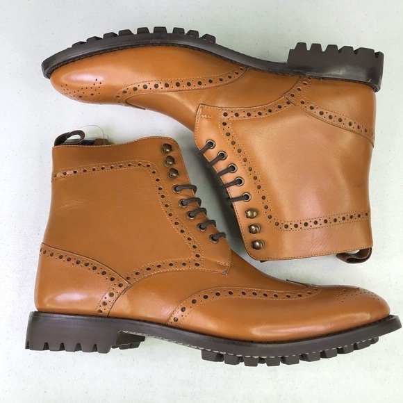 Anthony Veer Grant Walnut Leather Lace Up Boots Size 10D main image 8